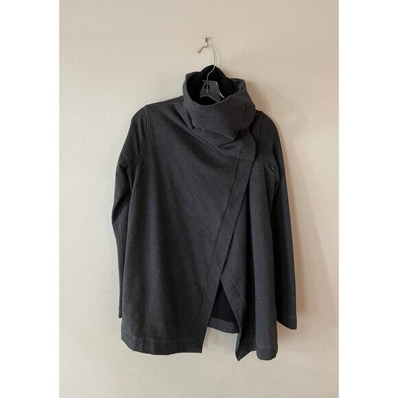LULULEMON Women’s Size 4 Savasana Wrap Jacket Gray French Buttons Thick - Picture 1 of 7